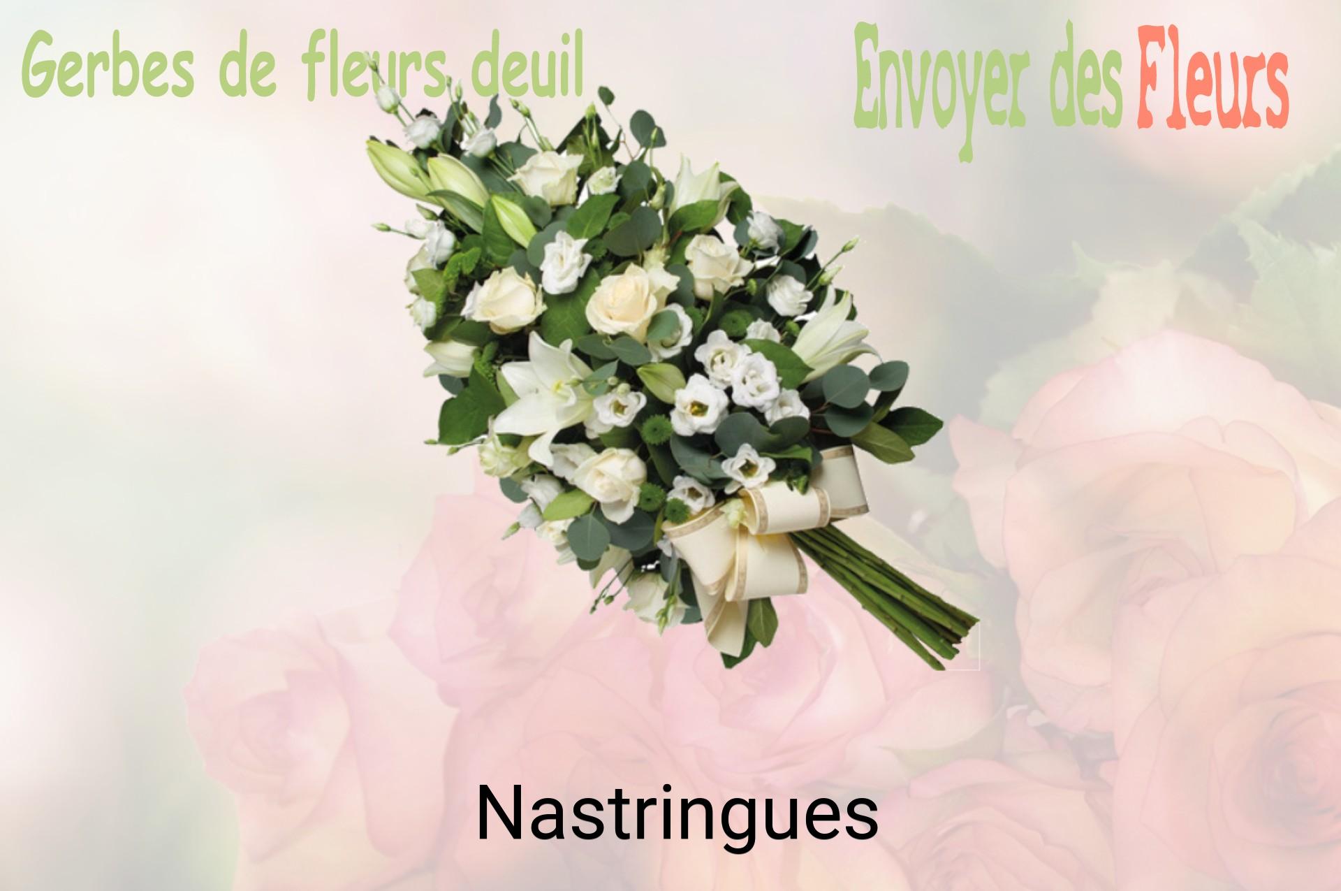 Gerbe de fleurs de deuil livrée à Nastringues